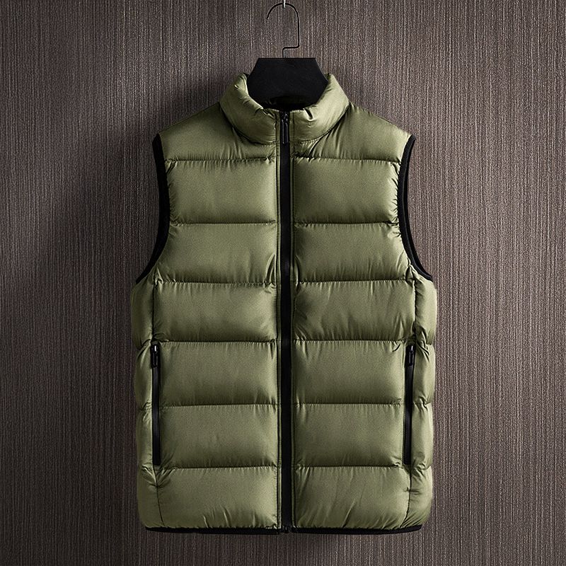 Men's lightweight quilted padded vest with side pockets, warm layering piece for cold weather