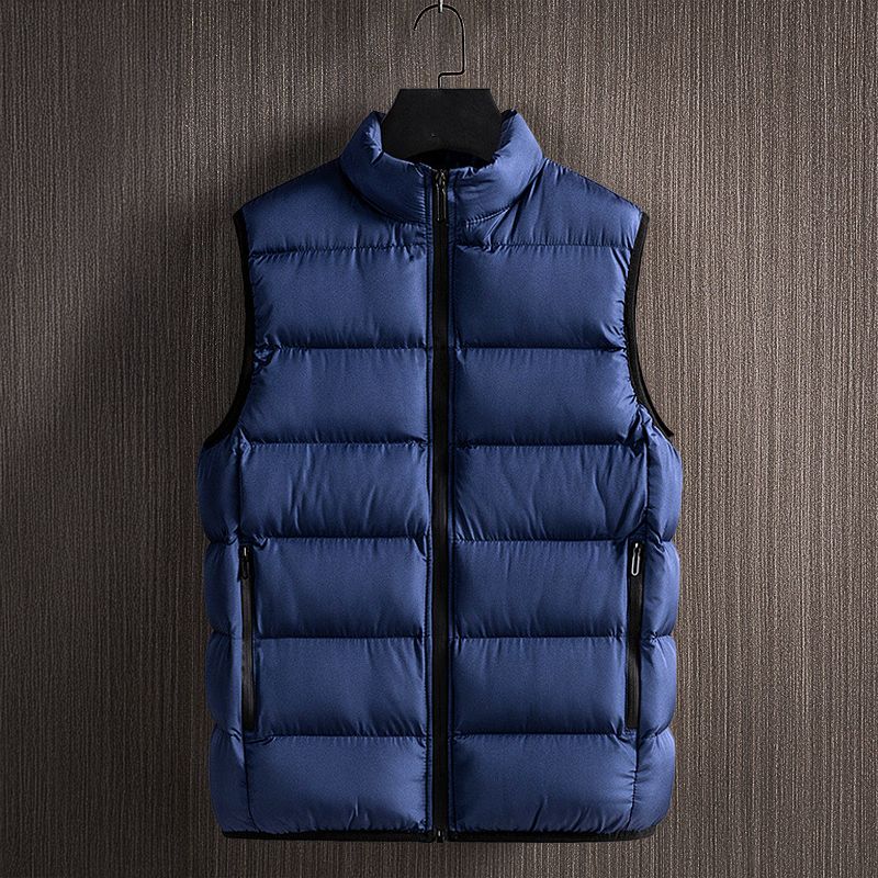 Men's lightweight quilted padded vest warm layering piece with side pockets for cold weather