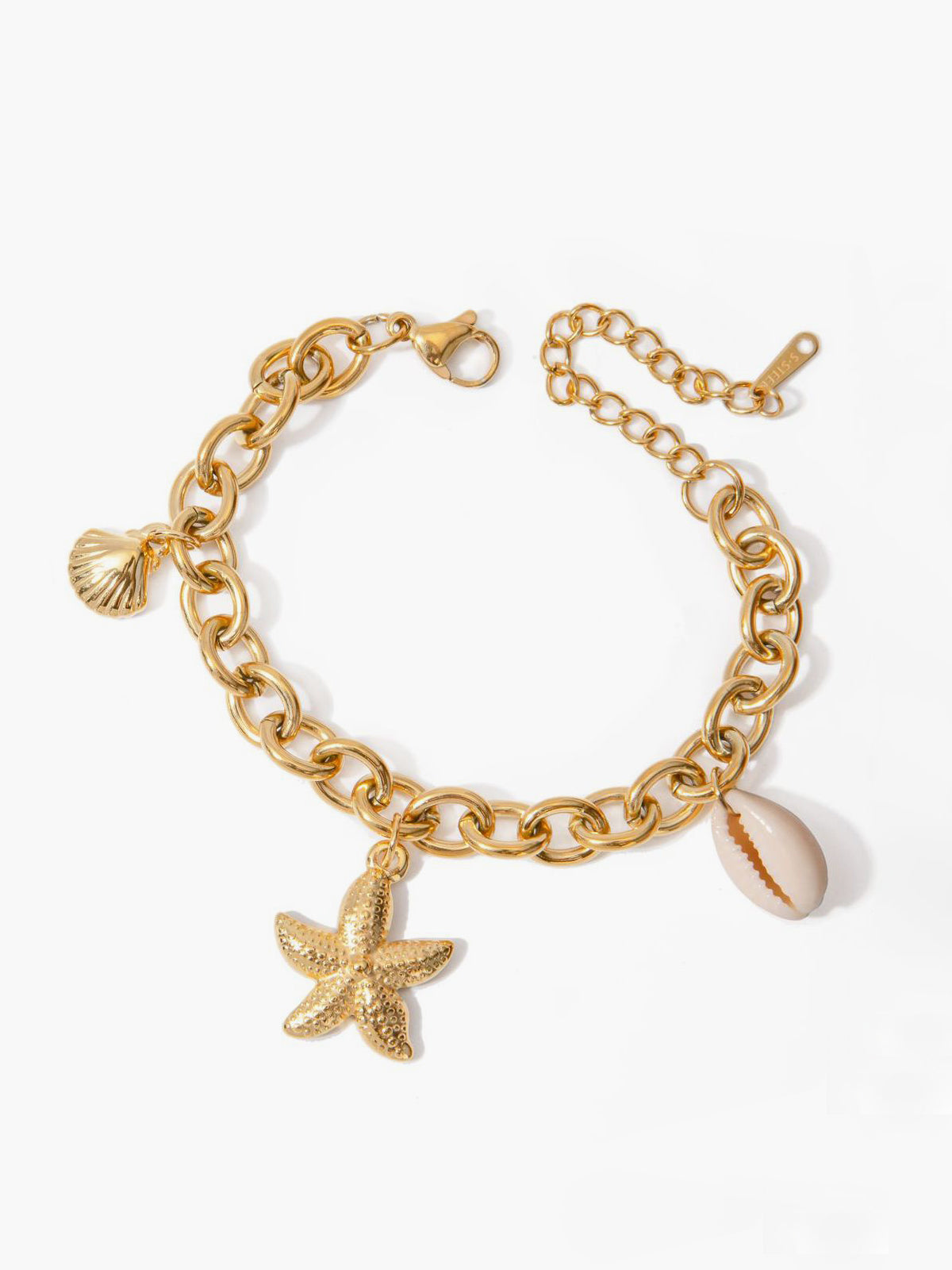 Gold Chain Seashell Charm Bracelet - Urbann-Vibe