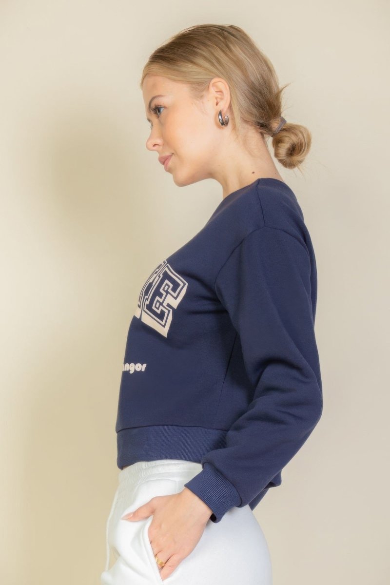 Gray graphic drop shoulder oversized sweatshirt ultra-soft polyester relaxed fit casual streetwear