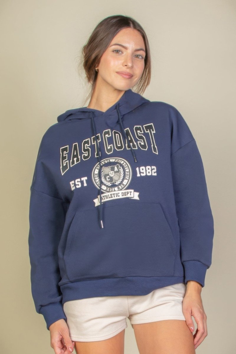 Unisex graphic hoodie jacket with kangaroo pocket, drawstring, relaxed fit, cozy stretchy fabric