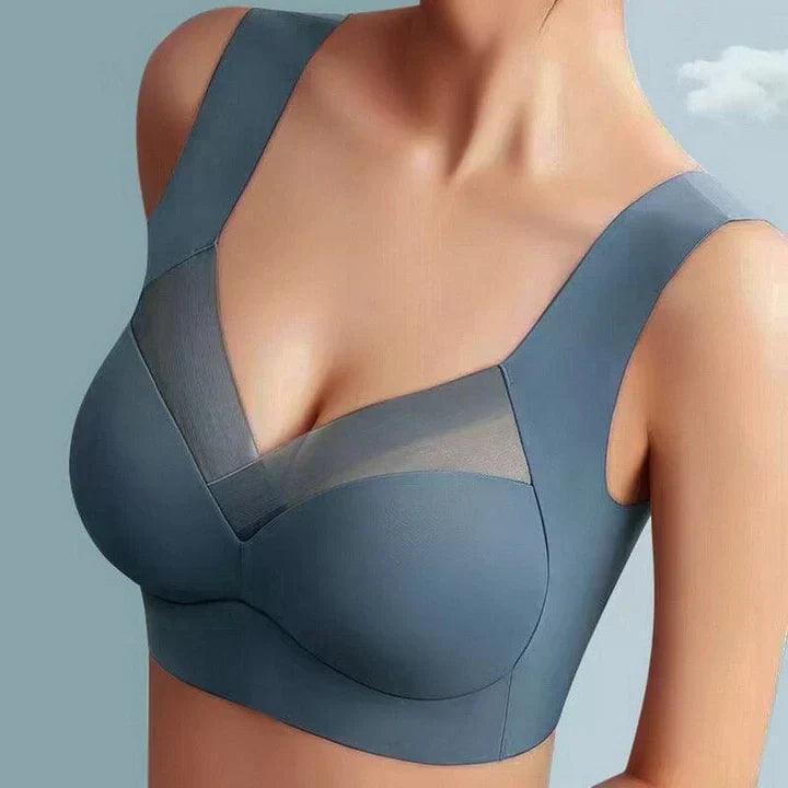 Women's soft blue everyday bra with all-day comfort support and durable easy-care construction
