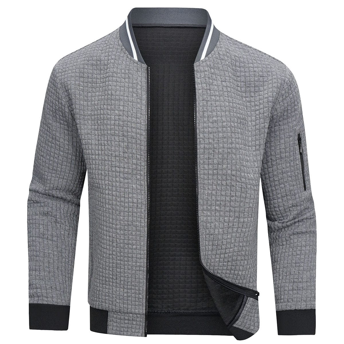 Men's navy zip vest slim tailored fit with cozy insulated interior for modern winter layering