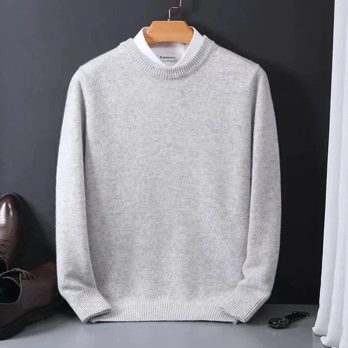 Men's classic crewneck pullover sweater soft knit straight fit refined finish everyday casual style