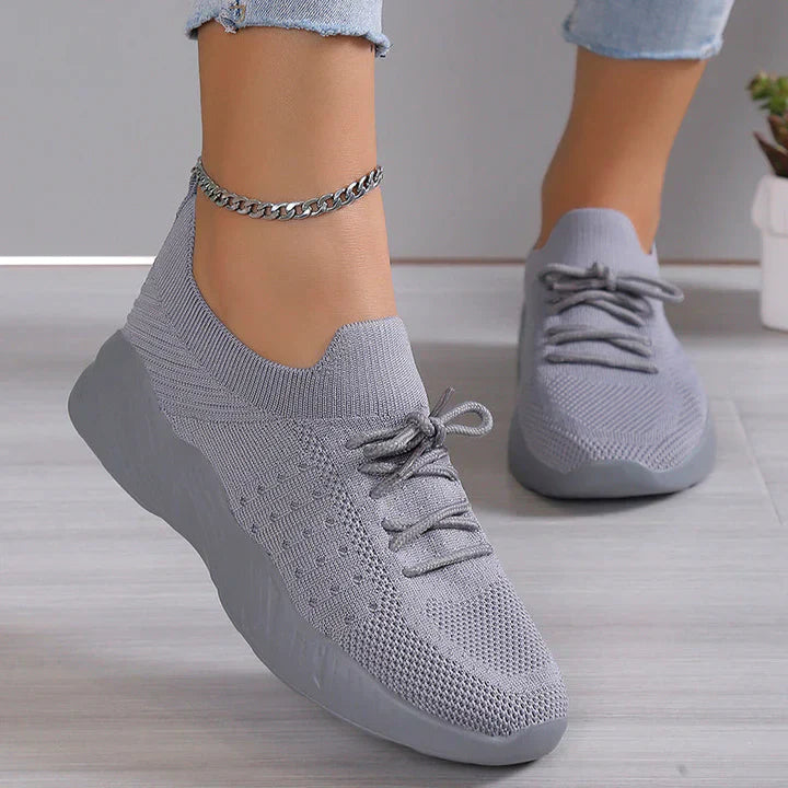 Women's knittex ergonomic comfort shoes neutral tones casual athletic style cushioned sole all-day support