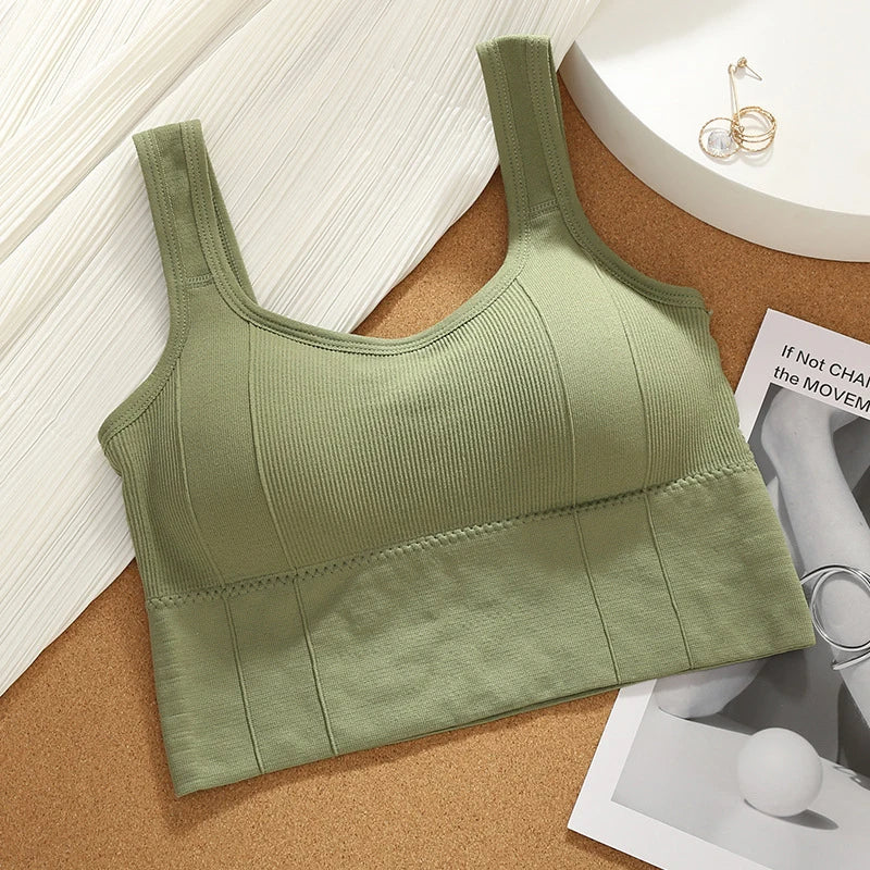 Black seamless ribbed longline sports bra with sculpted fit, full coverage, and zero ride-up design