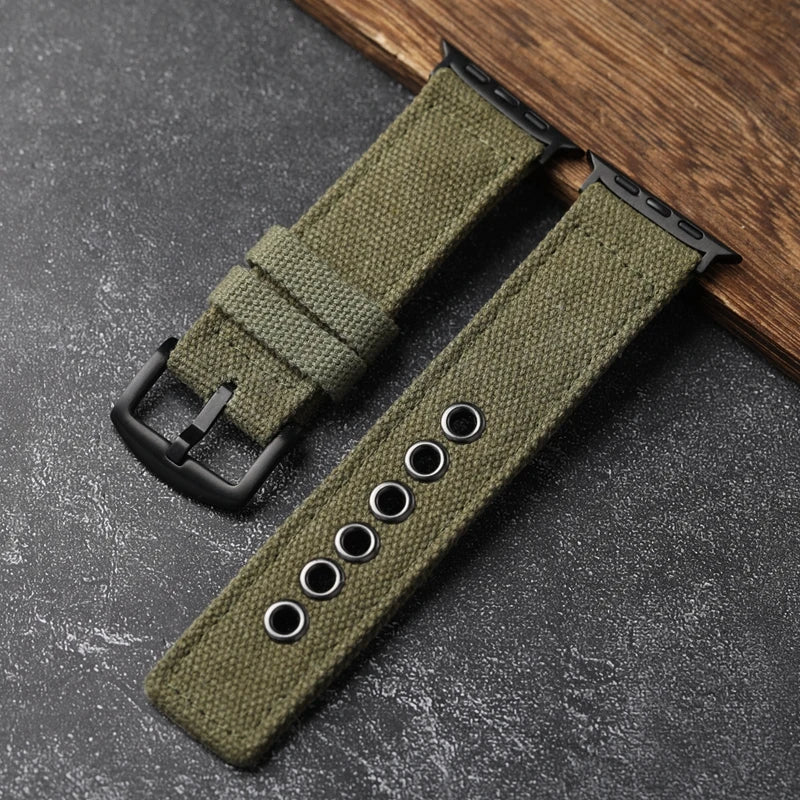 Theodore textured nylon watch band for men, durable solid buckle closure, casual refined style