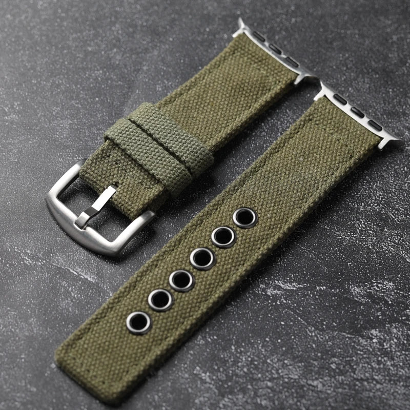 Theodore textured nylon watch band for men, solid buckle closure, durable casual strap