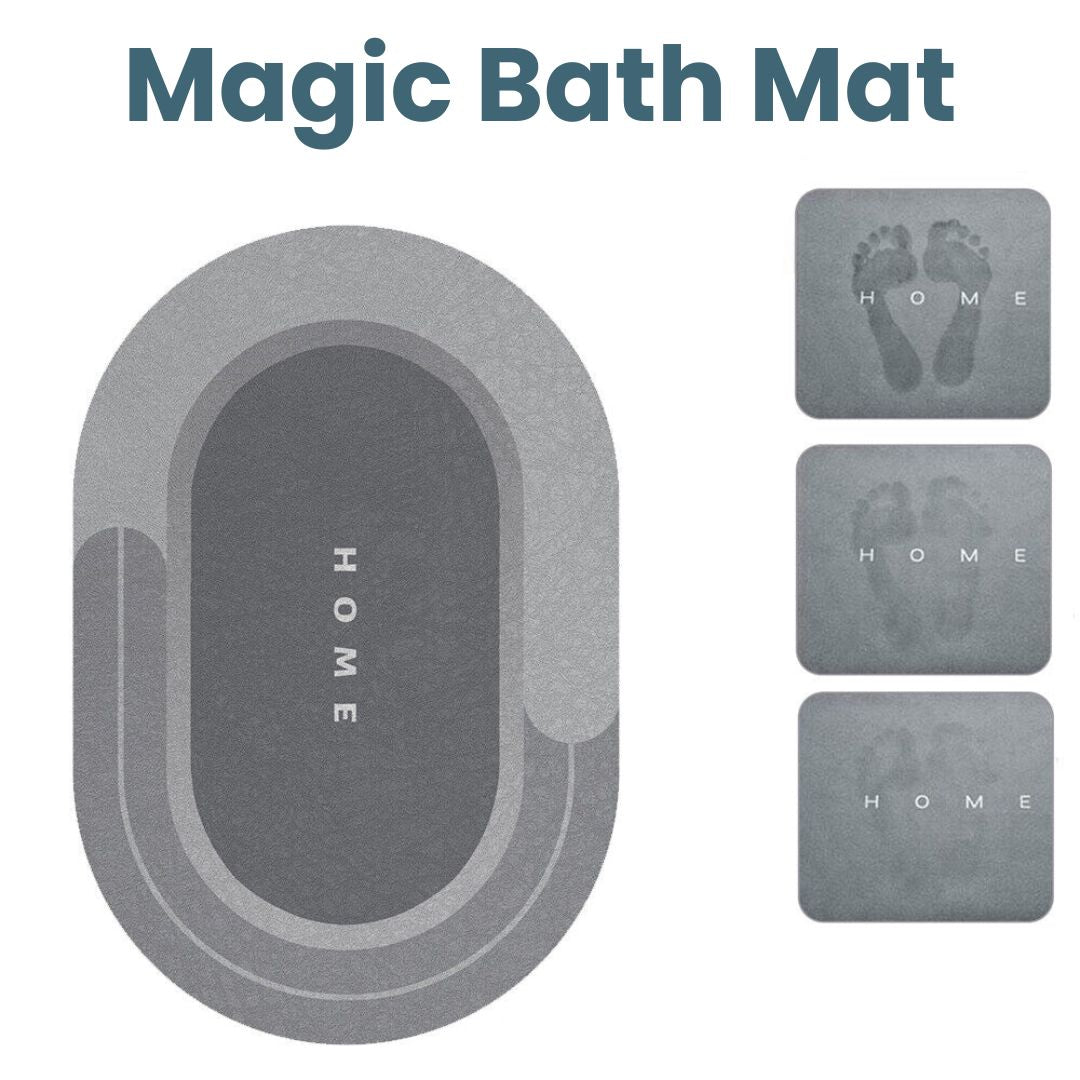 Minimalist oval bath mat non-slip absorbent quick-dry surface for small modern bathrooms