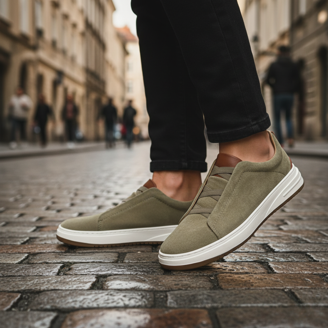 Men's casual fabric shoes white sole, available in black, blue & green, lightweight textile upper
