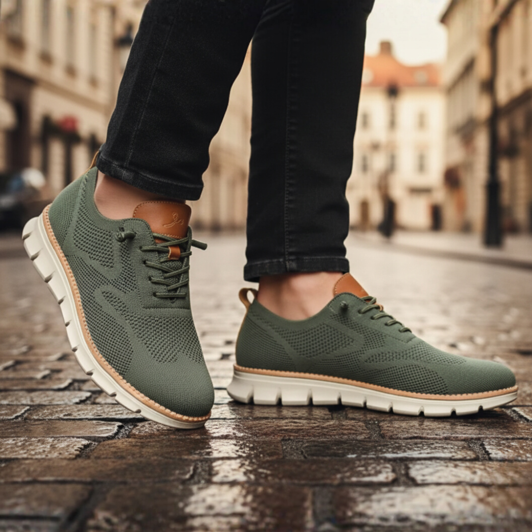 Men's breathable mesh sports shoes with durable rubber sole, lightweight sporty-casual design for everyday wear