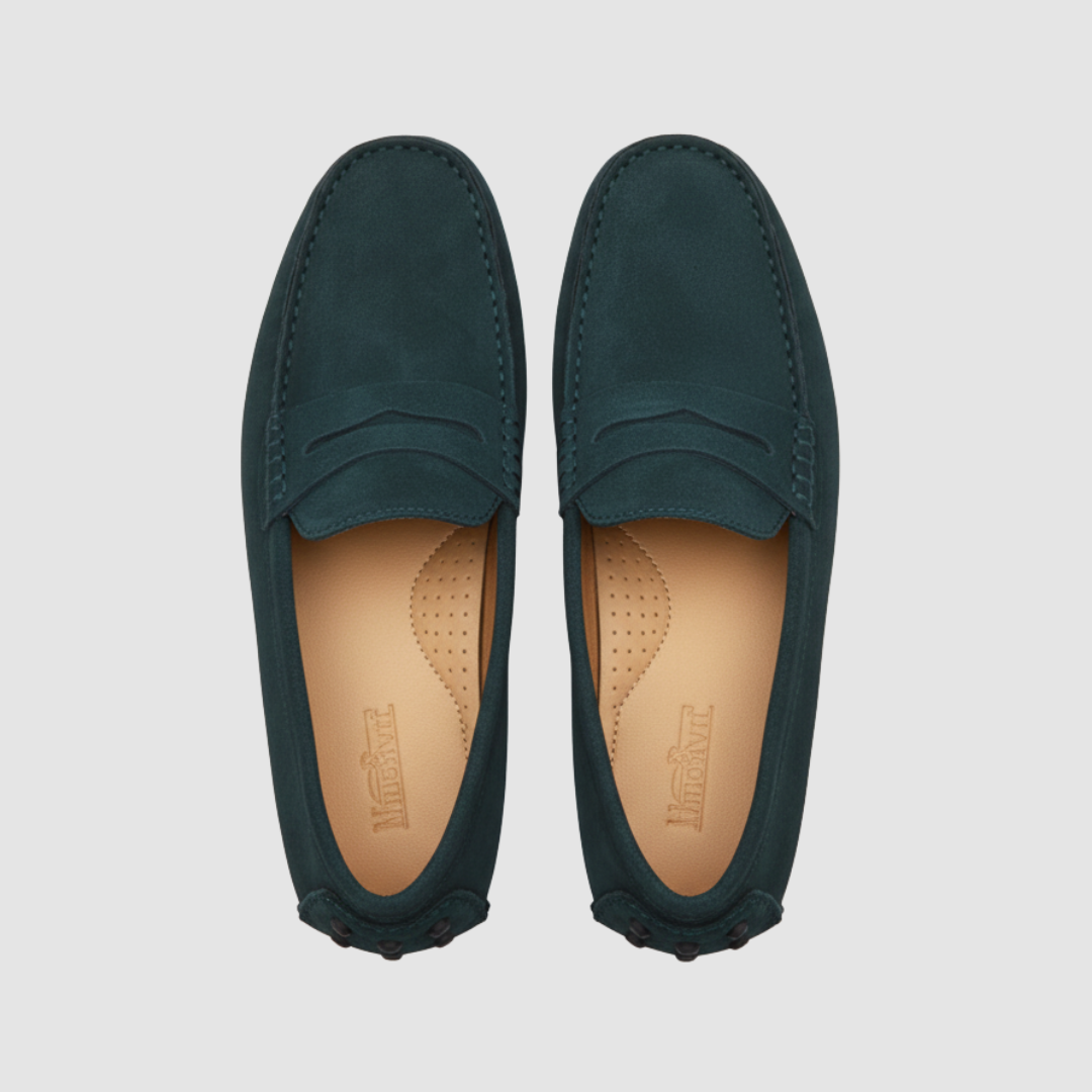 Men's suede leather moccasins casual slip-on shoes soft comfort fit elegant everyday style