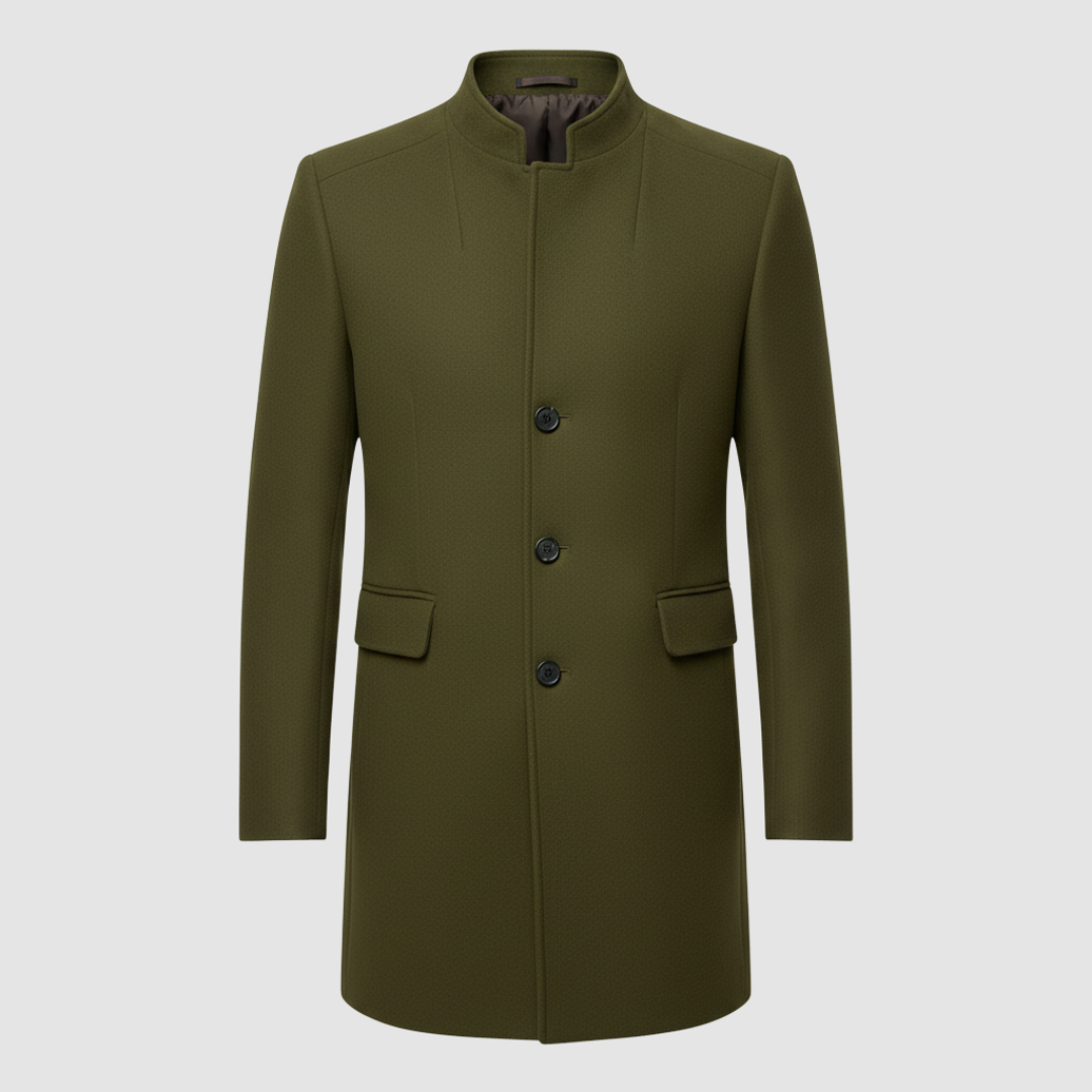 Men's modern slim-cut jacket in navy blue with elegant tailoring, versatile formal-casual style