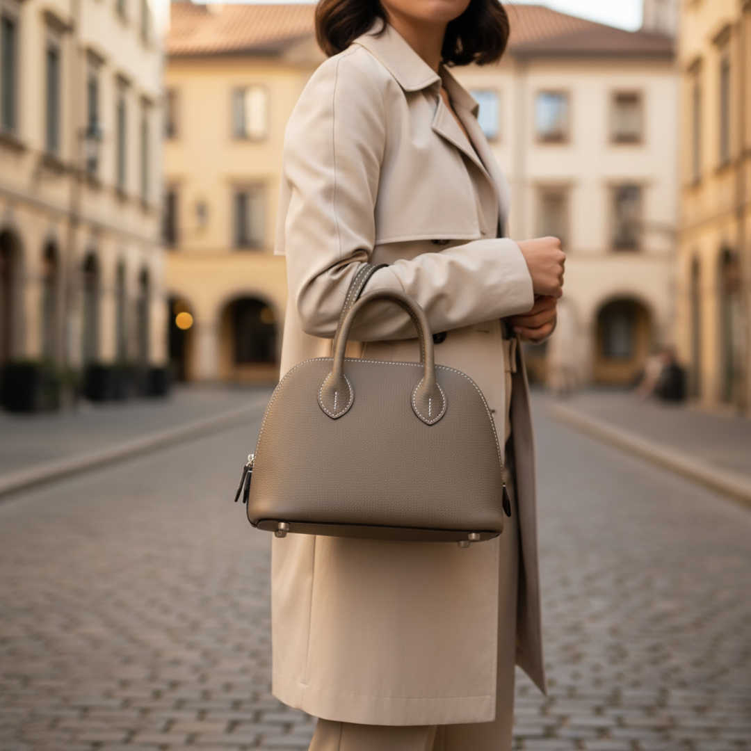 Women's synthetic leather handbag with durable handles, zip closure, versatile for everyday and formal wear