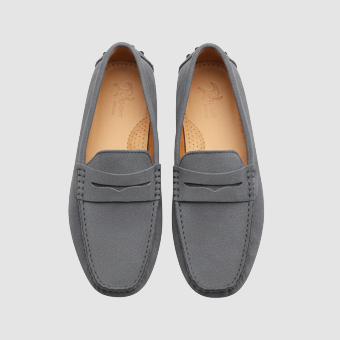 Men's suede leather moccasins casual slip-on shoes soft comfort fit elegant everyday style
