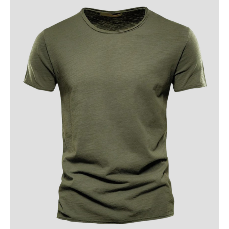 Men's slim fit crew neck white cotton blend t-shirt with short sleeves and breathable everyday design