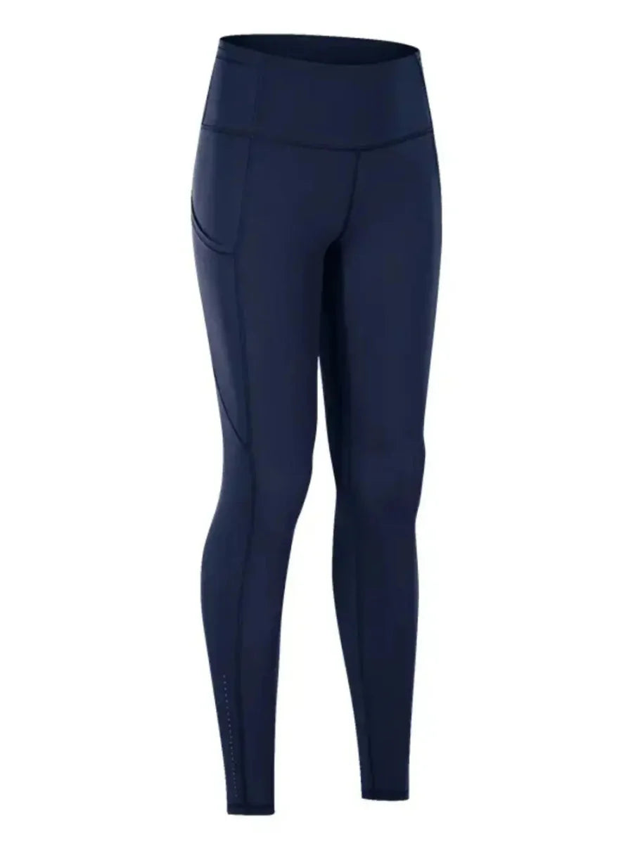 Women's high-waist black stretch active leggings with opaque fabric for all-day comfort