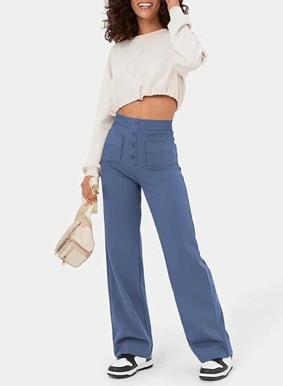 Elsa elastic fit pants organic cotton blend casual women's breathable versatile everyday trousers