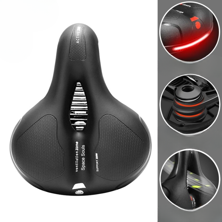 Aarhus Lager ergonomic bike saddle black cushioned design with hollow relief channel for cyclists