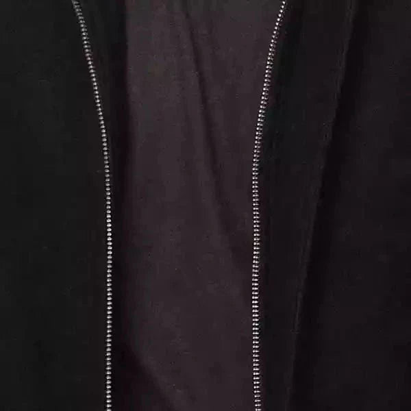 Men's black wool coat high neck stand collar professional winter outerwear with soft viscose lining