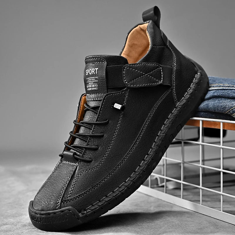 Pioneer all-terrain sneakers in neutral tones, hybrid outdoor style with cushioned shock-absorbent sole