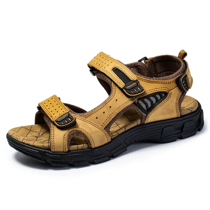 Unisex orthopedic Velcro sandals in neutral tones with arch support and adjustable straps for pain relief