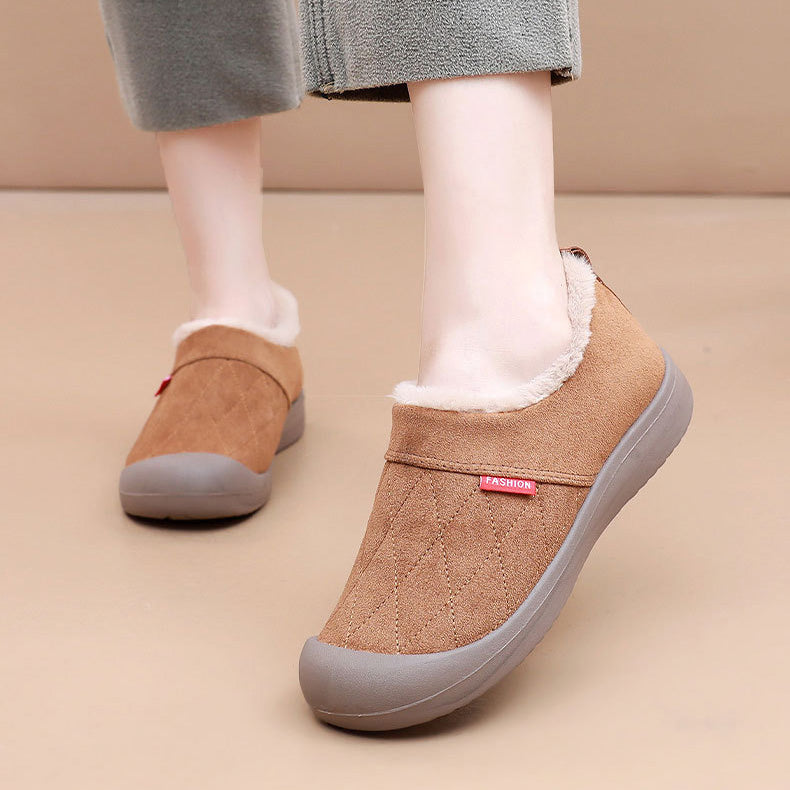 Women's orthopaedic wide-fit slipper boots with anti-slip fleece lining for cozy winter comfort
