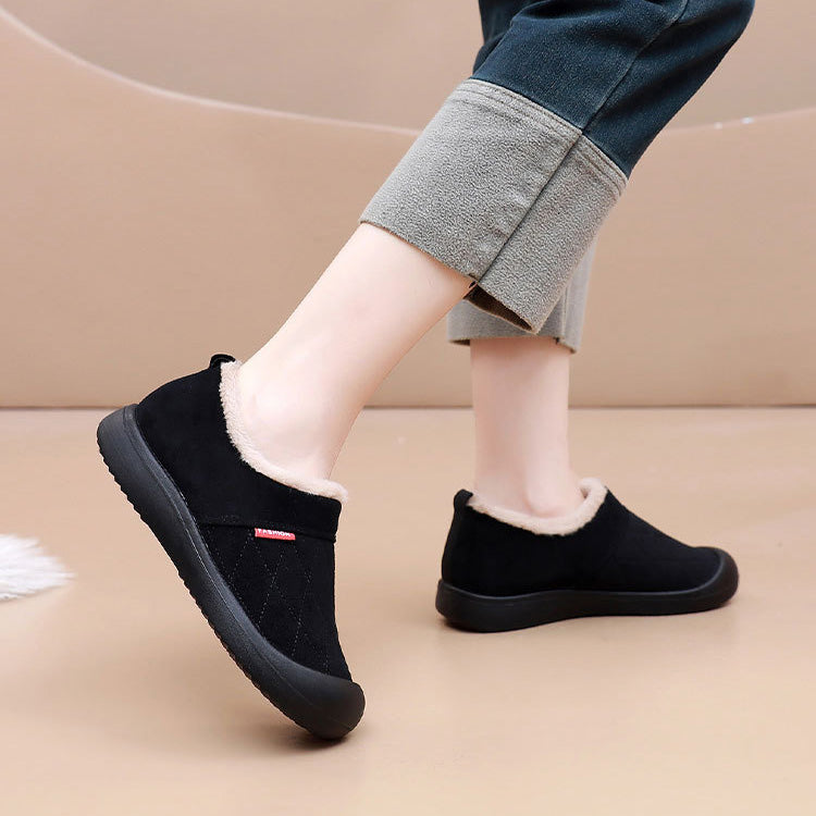 Women's orthopedic wide-fit slipper boots with anti-slip fleece lining for cozy winter comfort