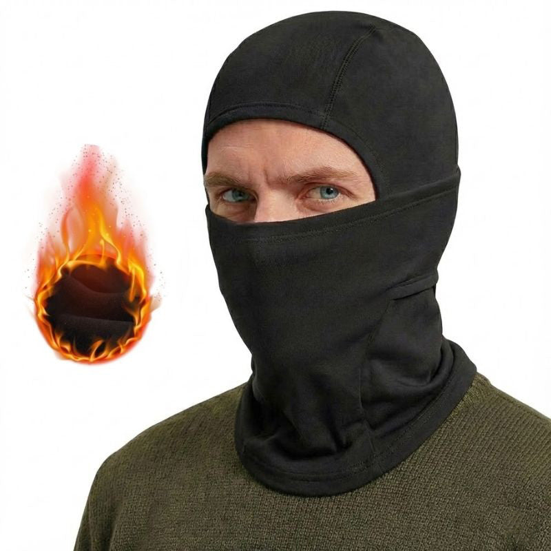 Unisex thermal balaclava full face mask black windproof ski cycling neck coverage winter warmth