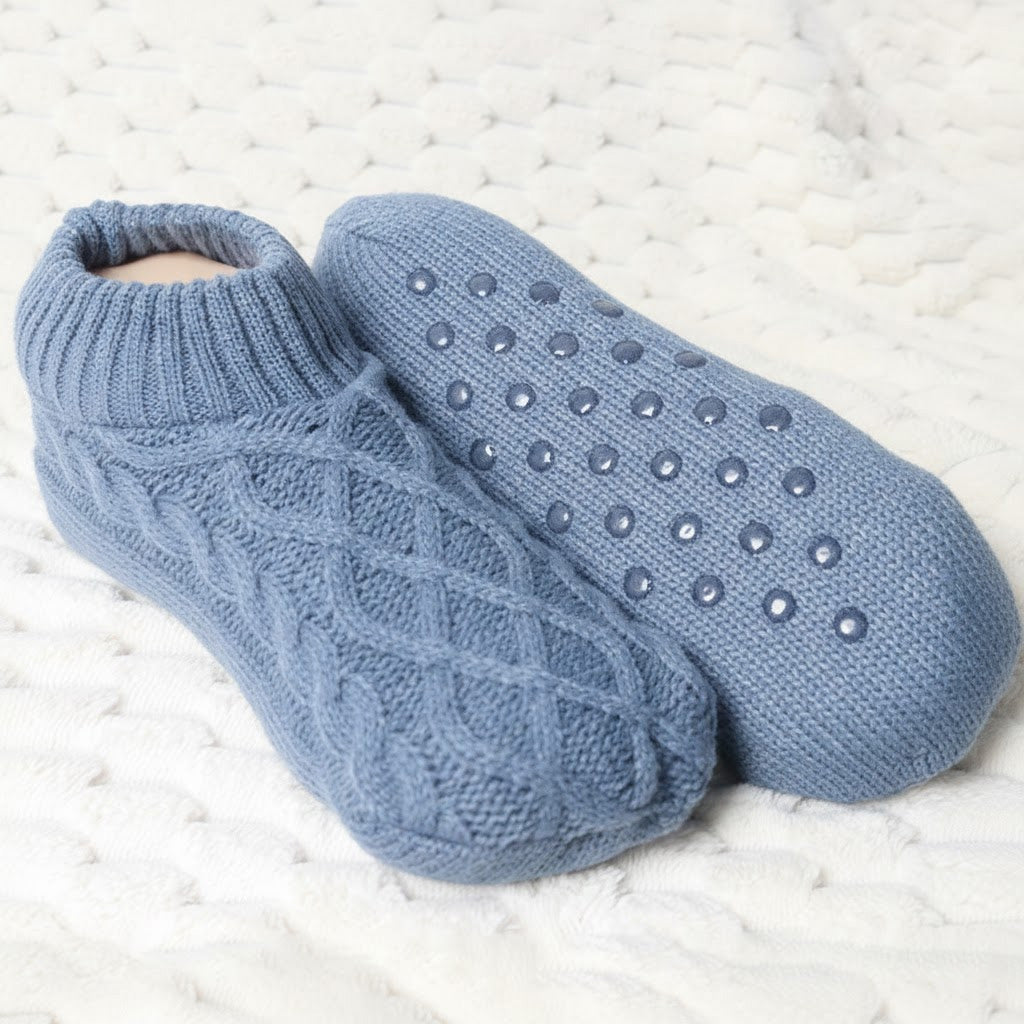 Unisex fleece floor socks non-slip soft sole indoor slippers cozy winter warmth grip