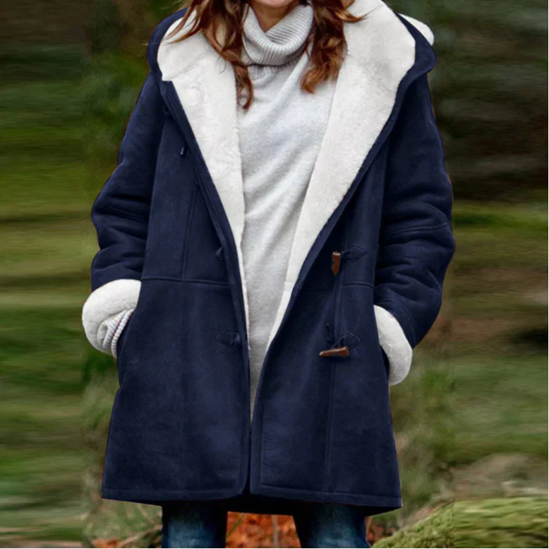 Women's Faye winter jacket warm cozy elegant silhouette timeless style premium quality easy care