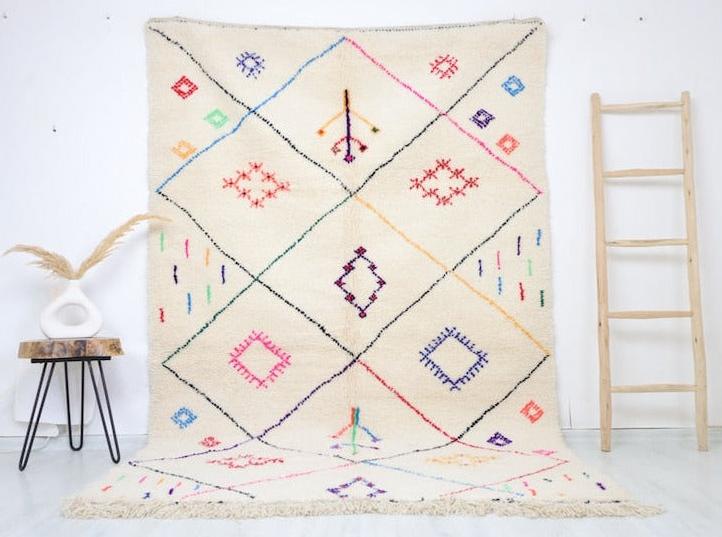 Tanagrit Beni Ourain Rug 5'5" x 8'8" - Urbann-Vibe