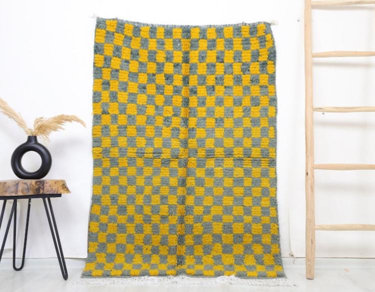 Sufian Moroccan Checkered Rug 3'2" x 4'8" - Urbann-Vibe