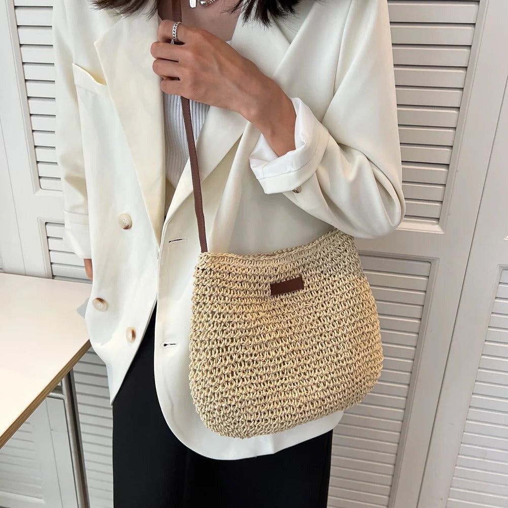 Urbann Vibe open weave shoulder bag lightweight spacious adjustable strap breathable looped pattern