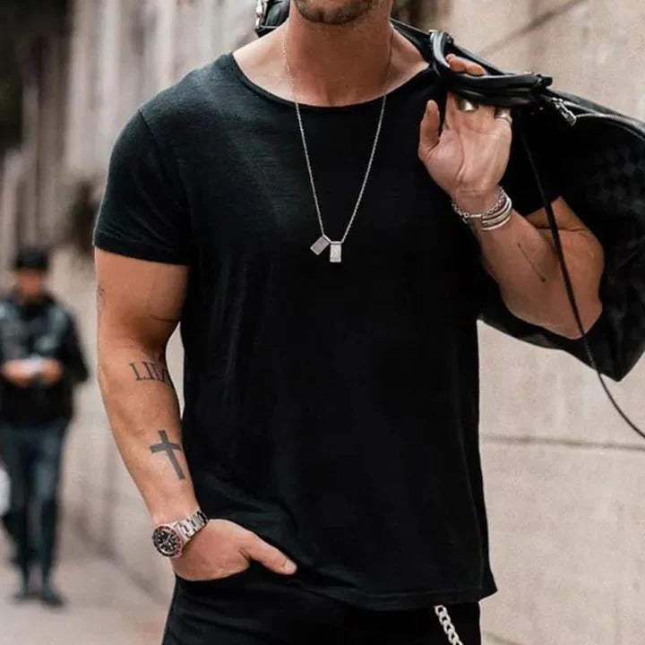Unisex loose-fit crew neck T-shirt neutral tone relaxed cut for all-day casual comfort