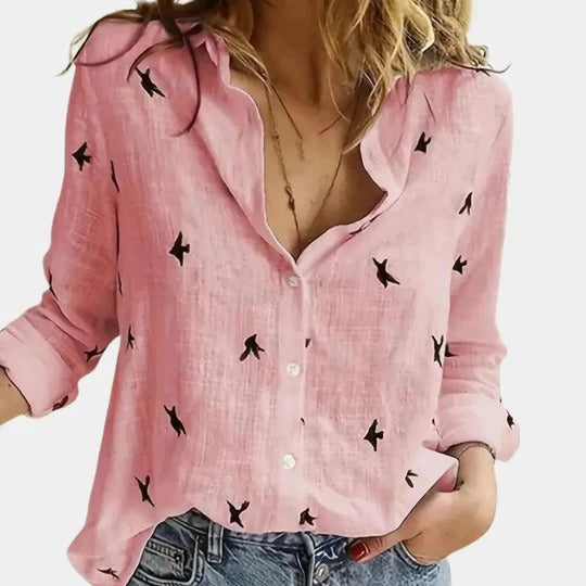 Men's casual long sleeve button-front shirt regular fit in neutral tone for everyday wear