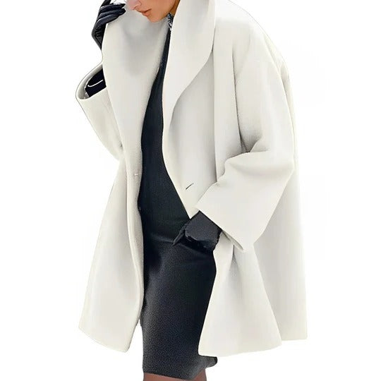 Women's belted winter wrap coat A-line silhouette warm full lining slanted pockets cold weather jacket