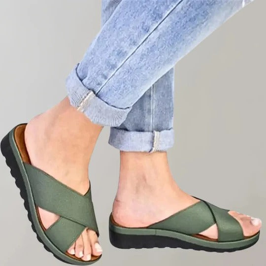 Women's slip-on slippers neutral comfort cushioned footbed for indoor and light outdoor everyday wear