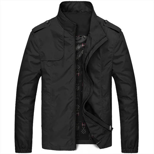 Men's lightweight summer jacket stand-up collar full-zip casual semi-formal slim fit versatile warm-weather layer