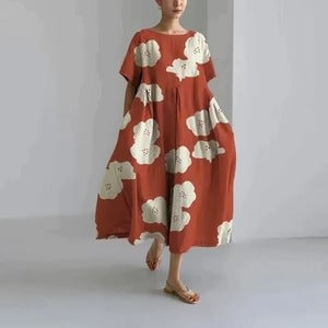Women's relaxed floral print dress bold all-over blooms breezy silhouette everyday summer comfort