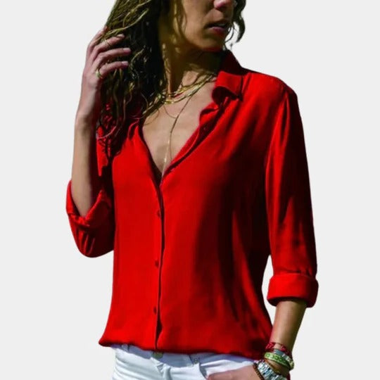 Women's lightweight shirt neutral versatile cut for easy movement casual or dressy everyday wear