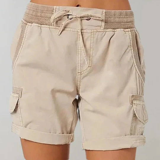 Women's high-waisted shorts flattering lightweight breathable fabric streamlined summer silhouette