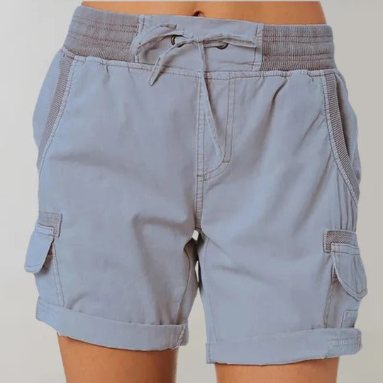 Women's high-waisted shorts flattering lightweight breathable fabric streamlined summer casual fit