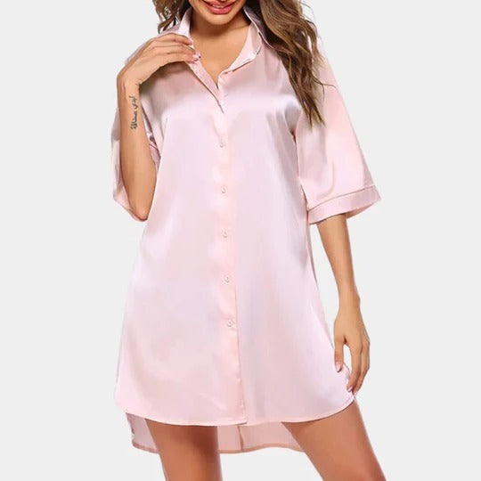 Women's elegant nightgown soft breathable fabric relaxed fit lightweight skin-friendly sleepwear