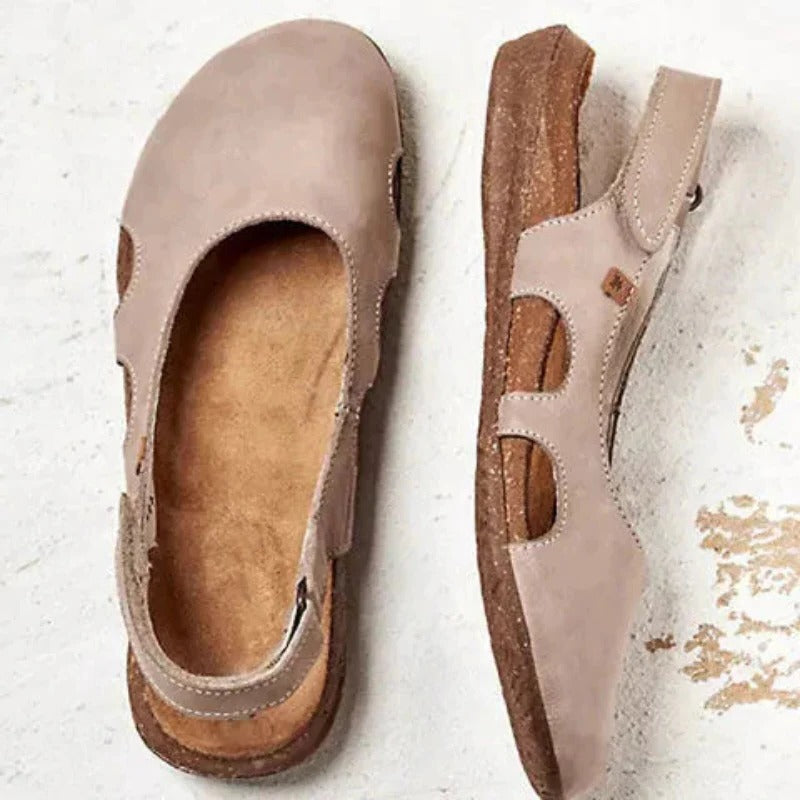 Women's closed-toe sandals with cushioned footbed, secure fit, and protective toe coverage for all-day comfort
