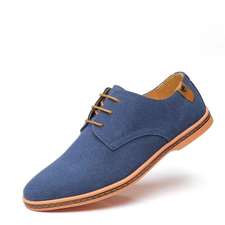Men's brown derby shoes cushioned sole breathable upper structured support all-day comfort