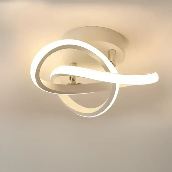LED ceiling light dual ring minimalist fixture modern interior even illumination 9.45 inch