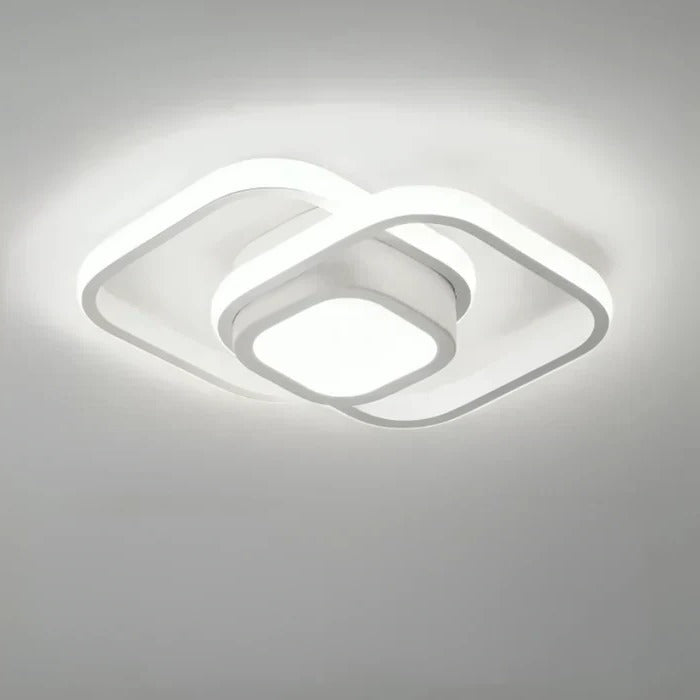 LED ceiling light dual ring minimalist fixture modern interiors even illumination 9.45 inch diameter