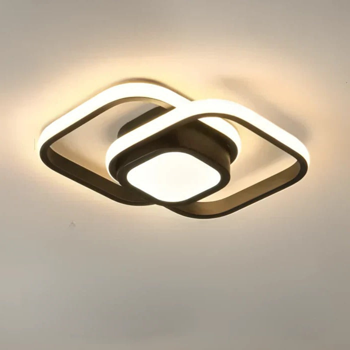 LED ceiling light dual ring minimalist fixture modern interior even illumination 9.45 inch diameter