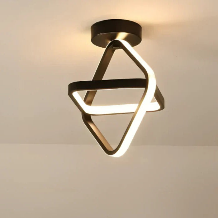 LED ceiling light dual ring minimalist fixture modern interior even illumination 9.45 inch diameter